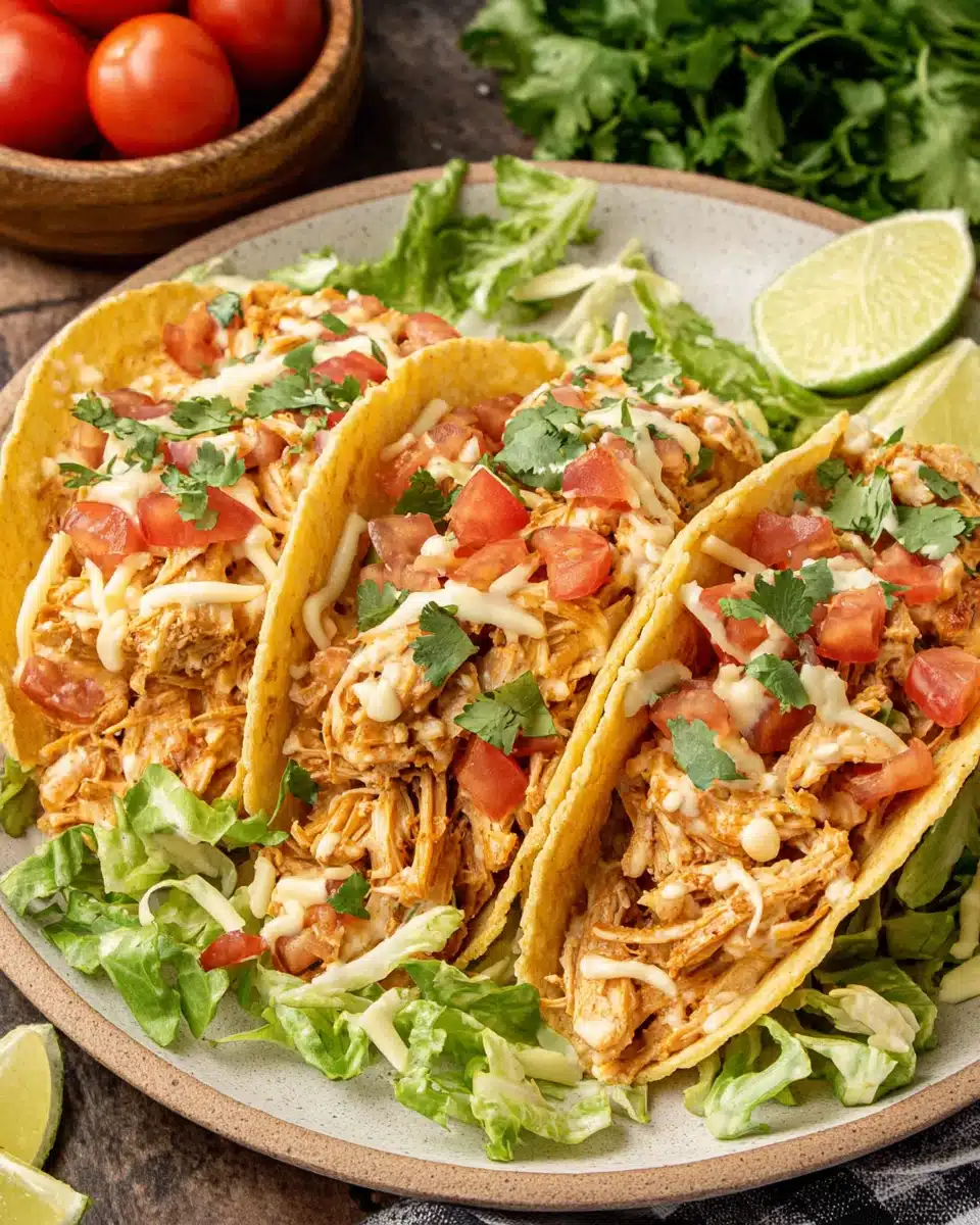 Delicious queso chicken tacos for quick weeknight meals.