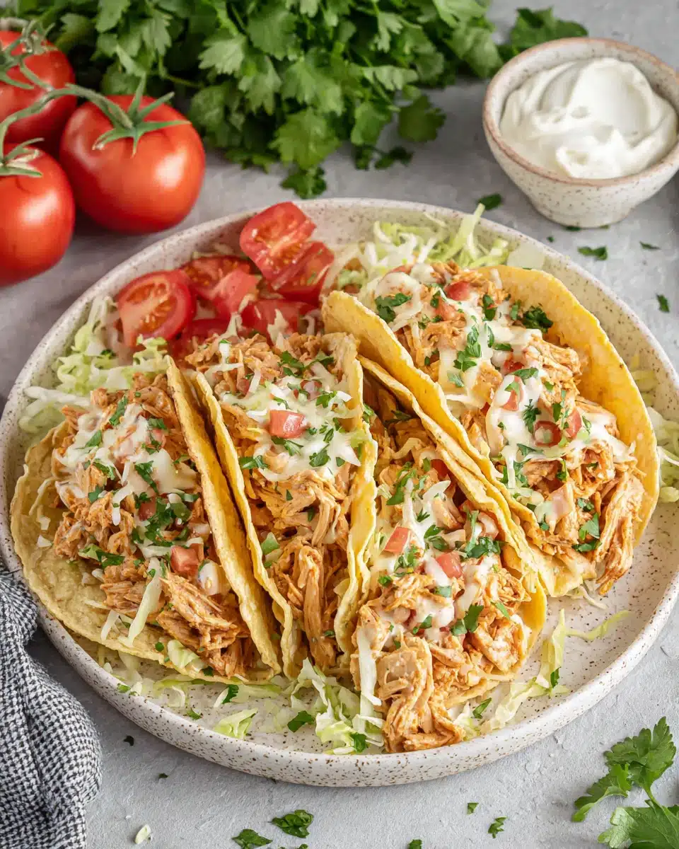 Delicious queso chicken tacos for a quick dinner.