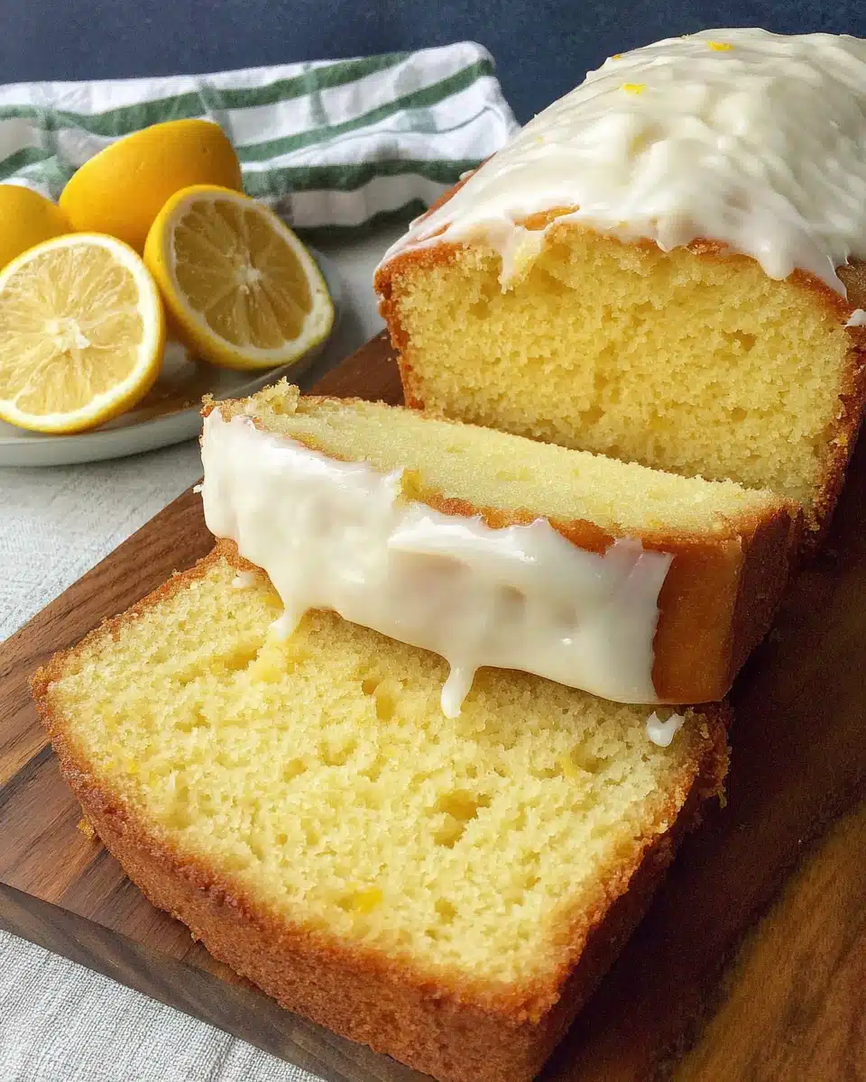 Copycat Starbucks iced lemon loaf recipe with creamy frosting.