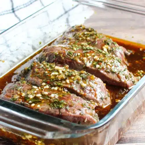 Steak fajita marinade recipe with pineapple and soy sauce.