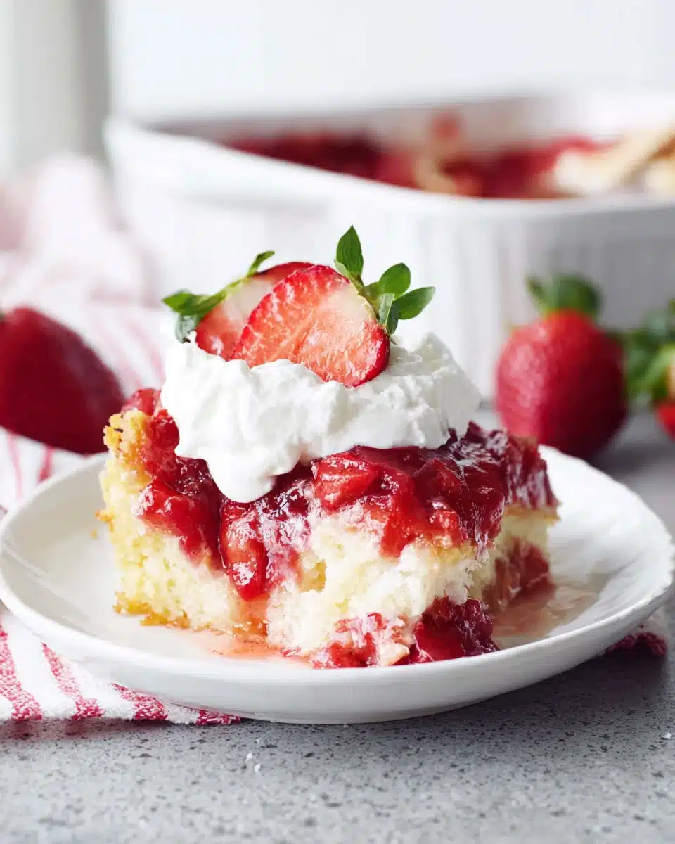 Strawberry Cake Mix Cookies with Whipped Cream Strawberry cake mix cookies topped with whipped cream and a strawberry slice