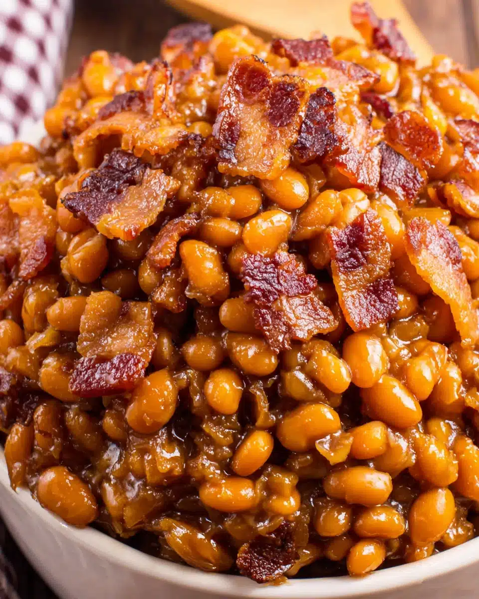Best Baked Beans with Bacon and Brown Sugar Best baked beans with bacon and brown sugar, glossy and savory