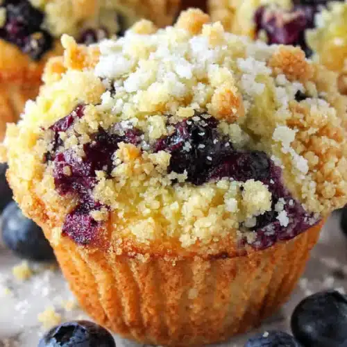 Blueberry muffins with streusel topping, golden crumbly topping, juicy berries, fresh baked