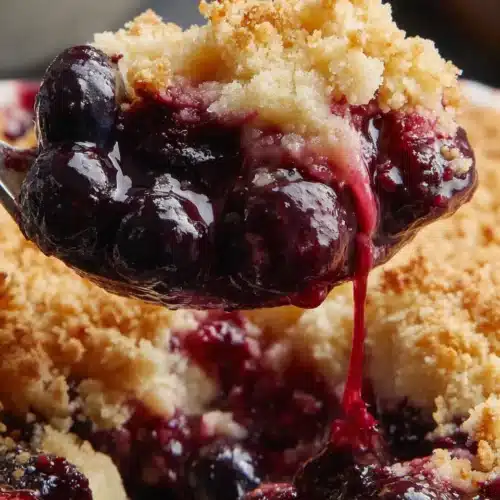 Classic berry crisp with frozen berries, golden crumble topping, juicy mixed berries