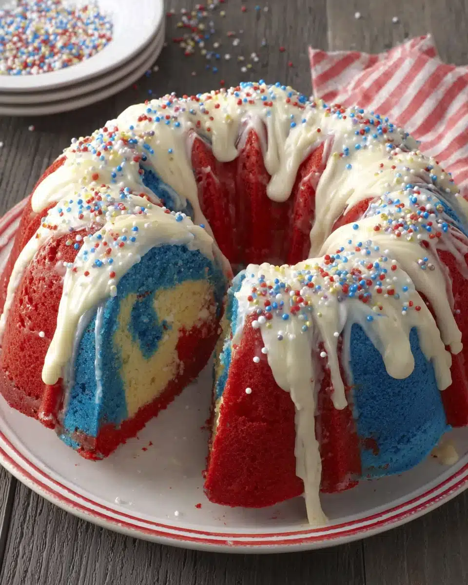 Firecracker Red, White and Blue Cake: A Festive Delight