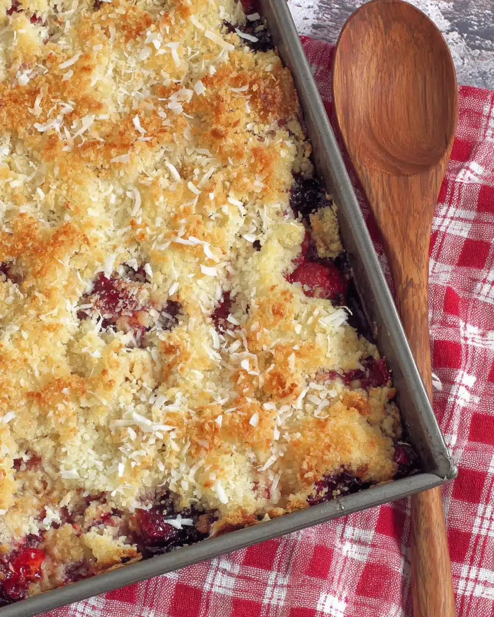 Delicious Strawberry Blueberry Gluten Free Dump Cake