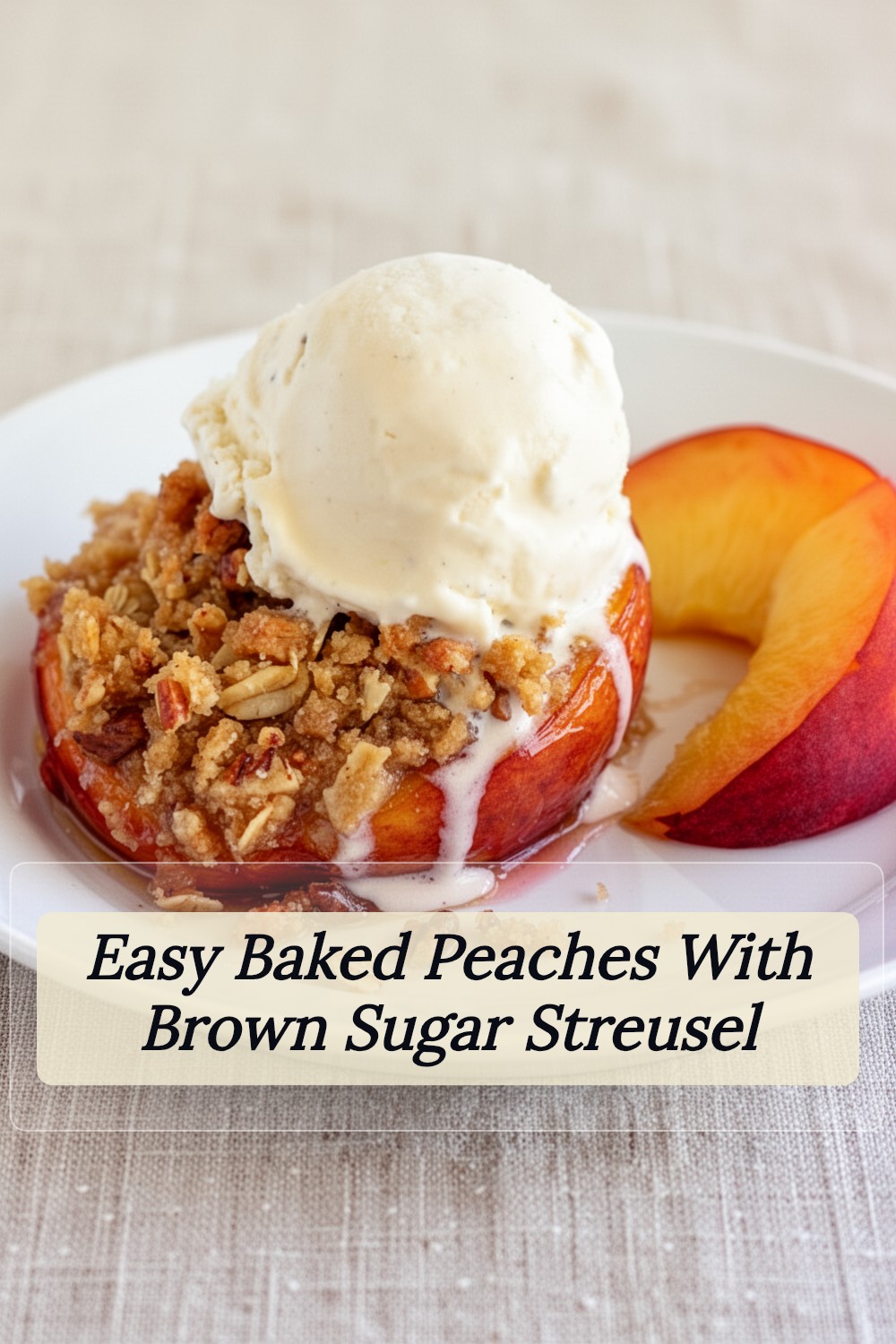 baked peaches with brown sugar streusel
