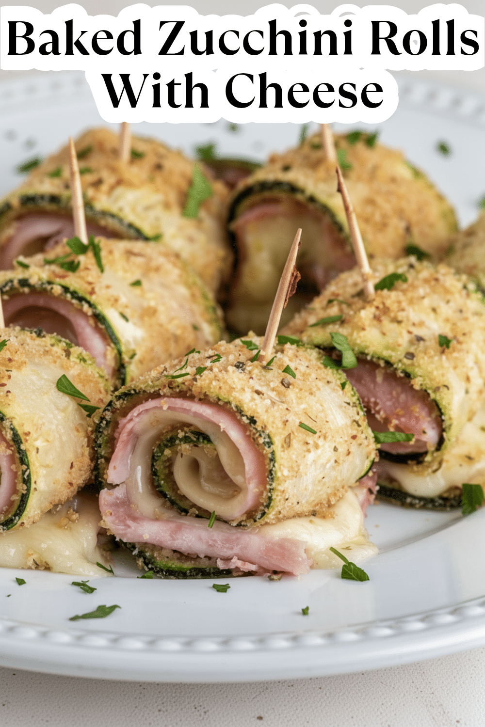 baked zucchini rolls with cheese