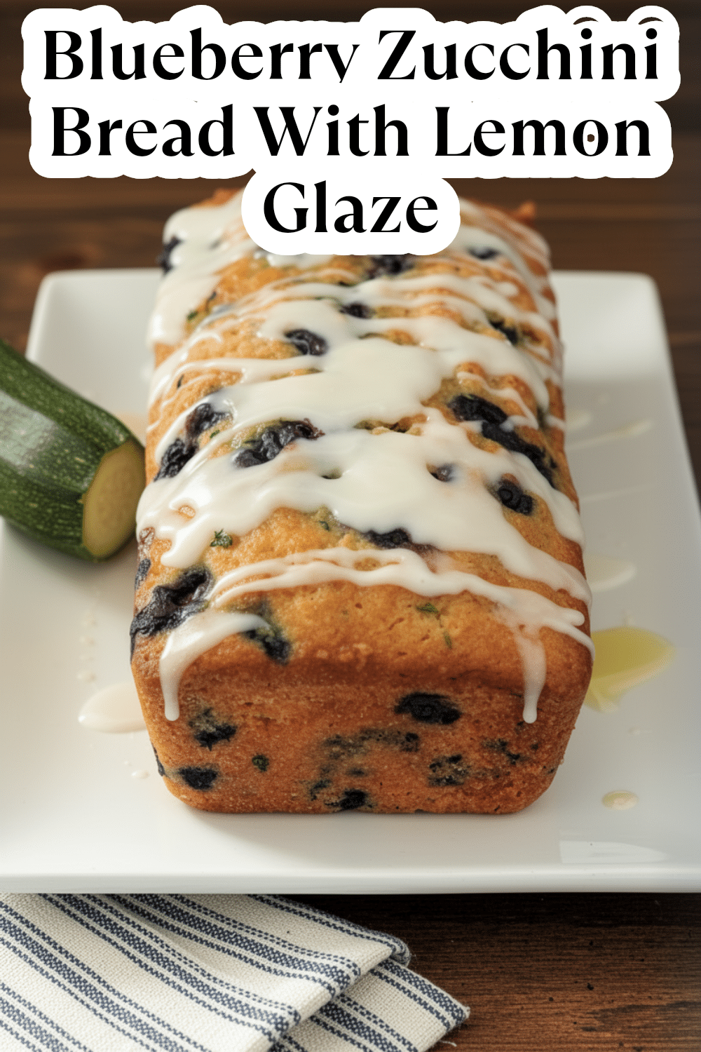 blueberry zucchini bread with lemon glaze