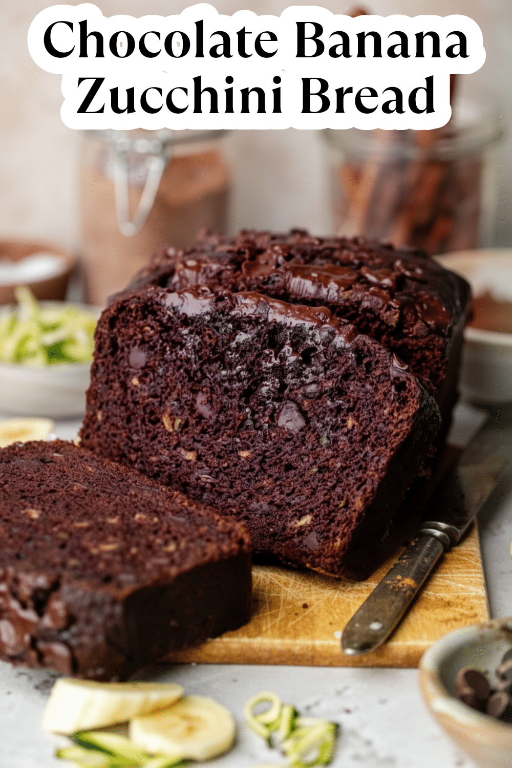 chocolate banana zucchini bread