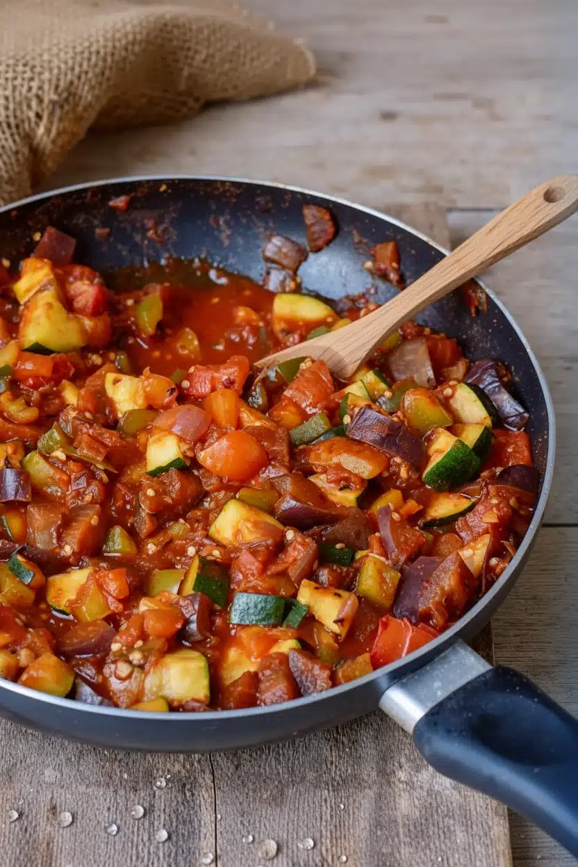 Colorful Vegetable Ratatouille in Pan: A Flavorful Delight