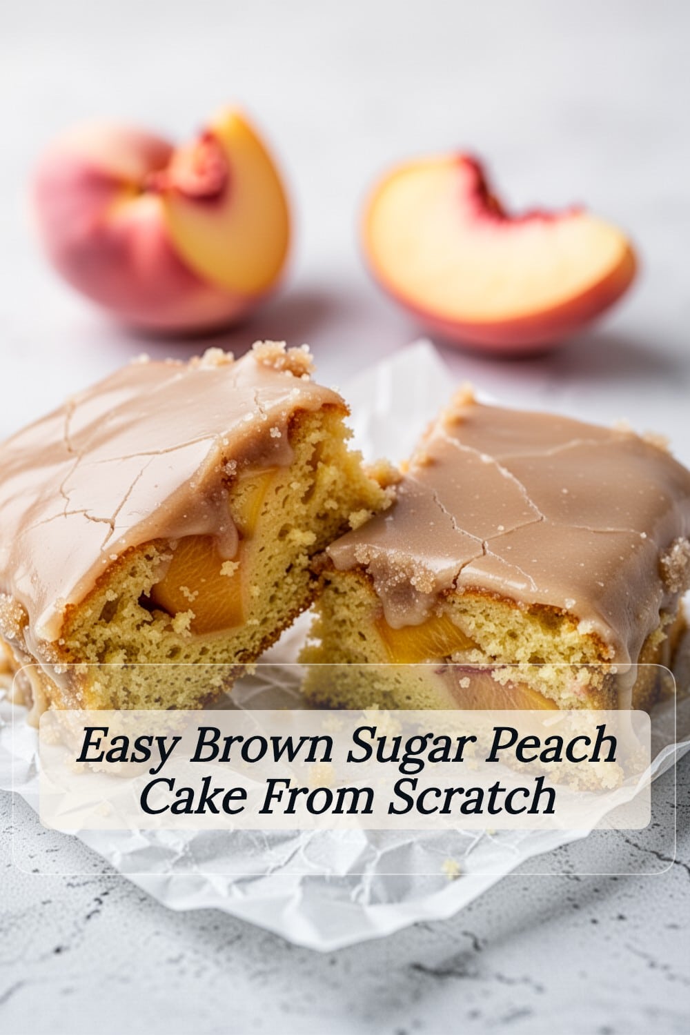 easy brown sugar peach cake