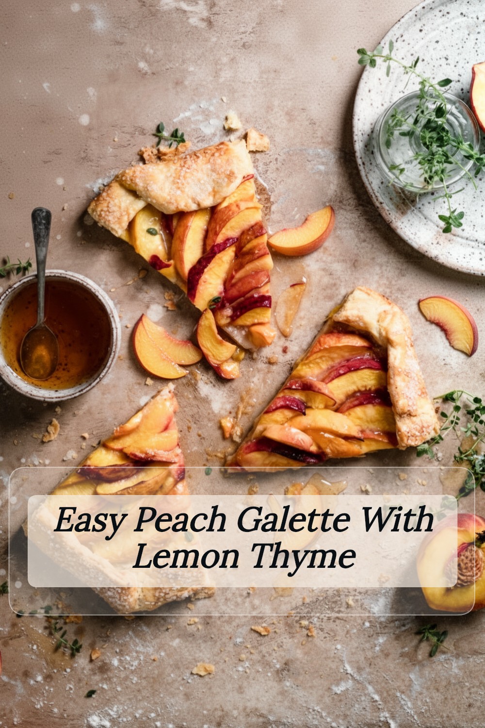 galette with peach slices