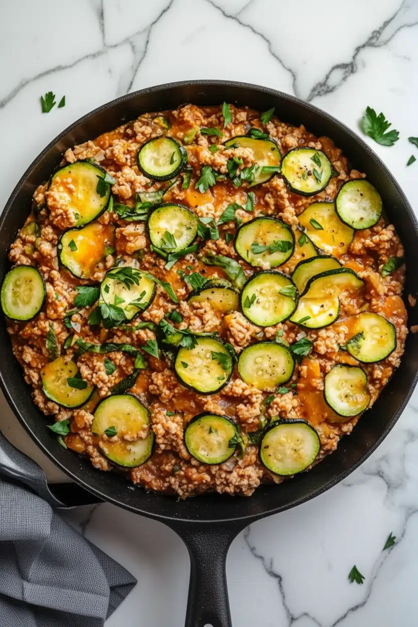 Ground Turkey and Zucchini Skillet: A Quick Delight
