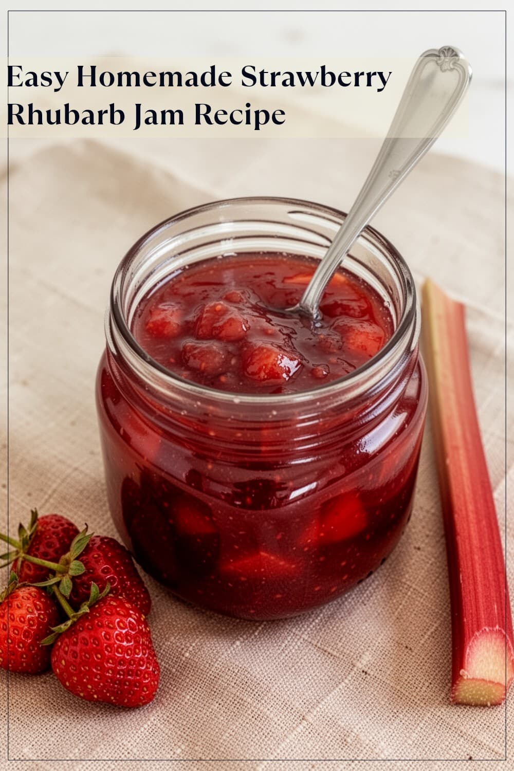 homemade strawberry rhubarb jam with pectin