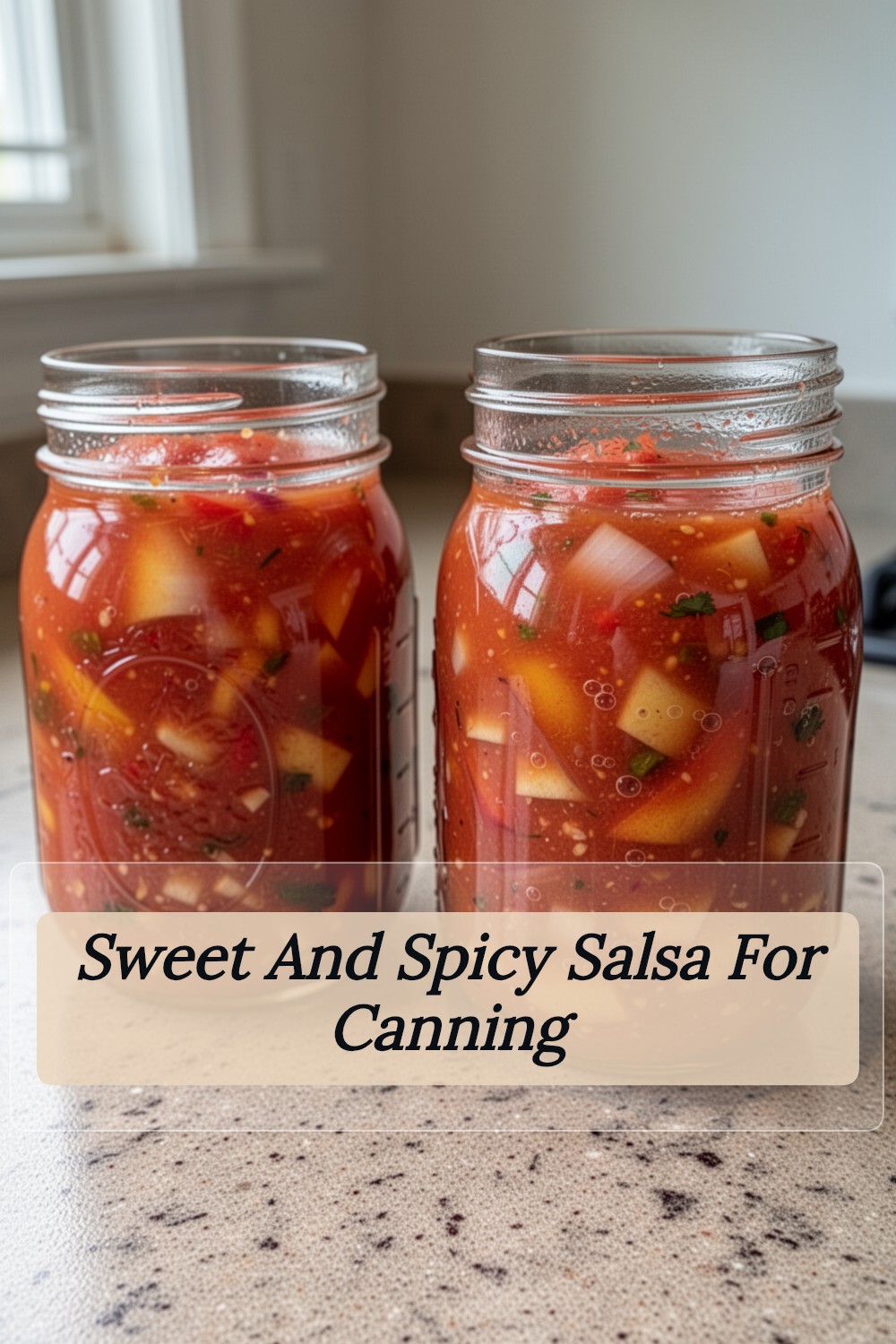 homemade sweet and spicy salsa for canning