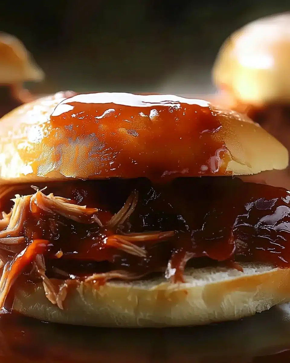 Martha Stewart's pulled pork sandwich with barbecue sauce on a bun