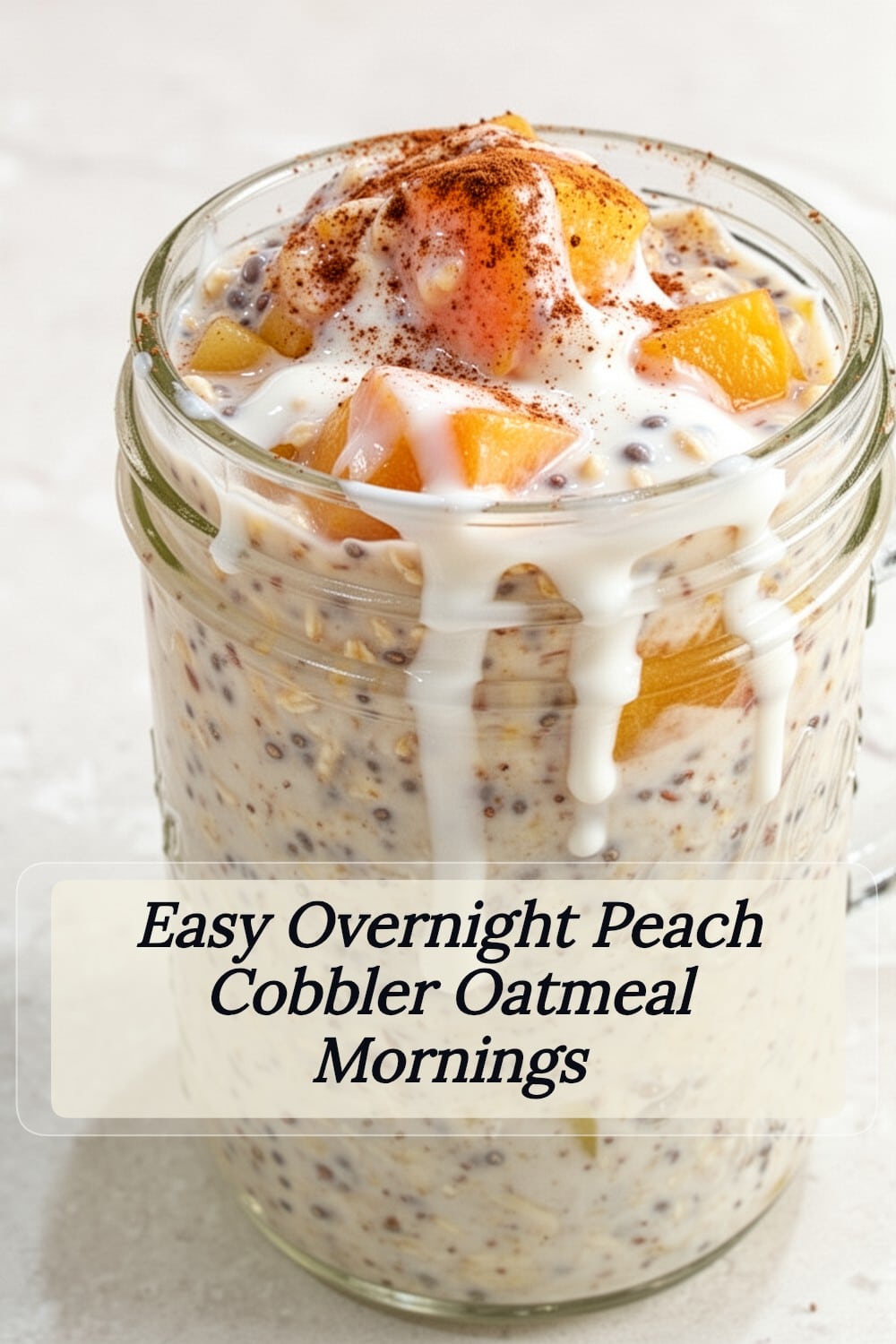 overnight peach cobbler oatmeal