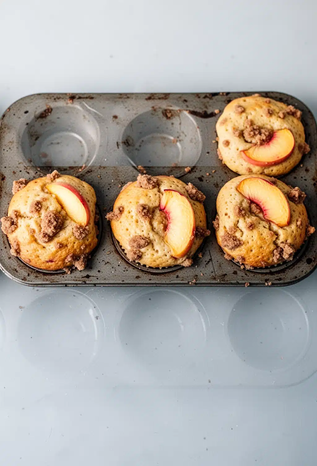 Delightful Peach Muffins with Brown Sugar Streusel