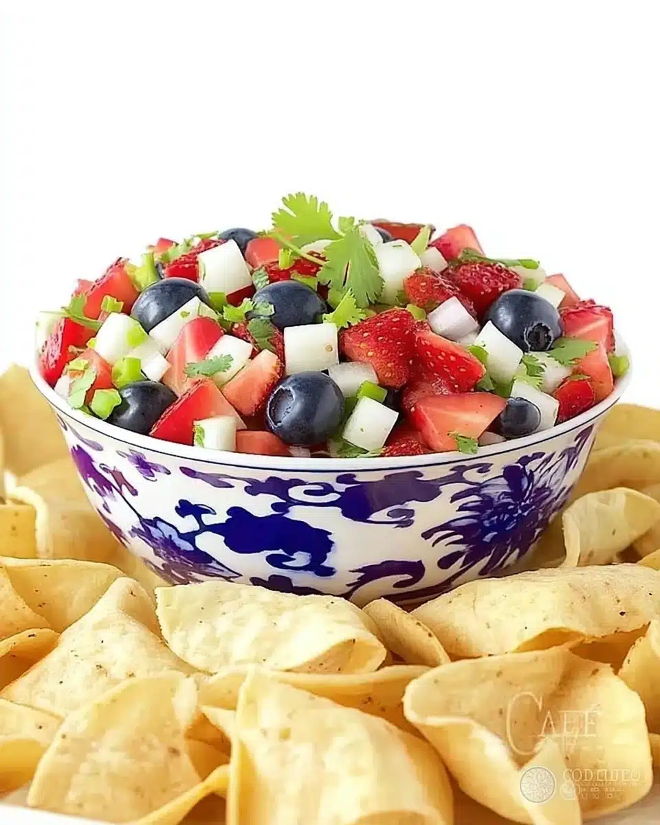 Deliciously Simple Red, White, and Blue Salsa