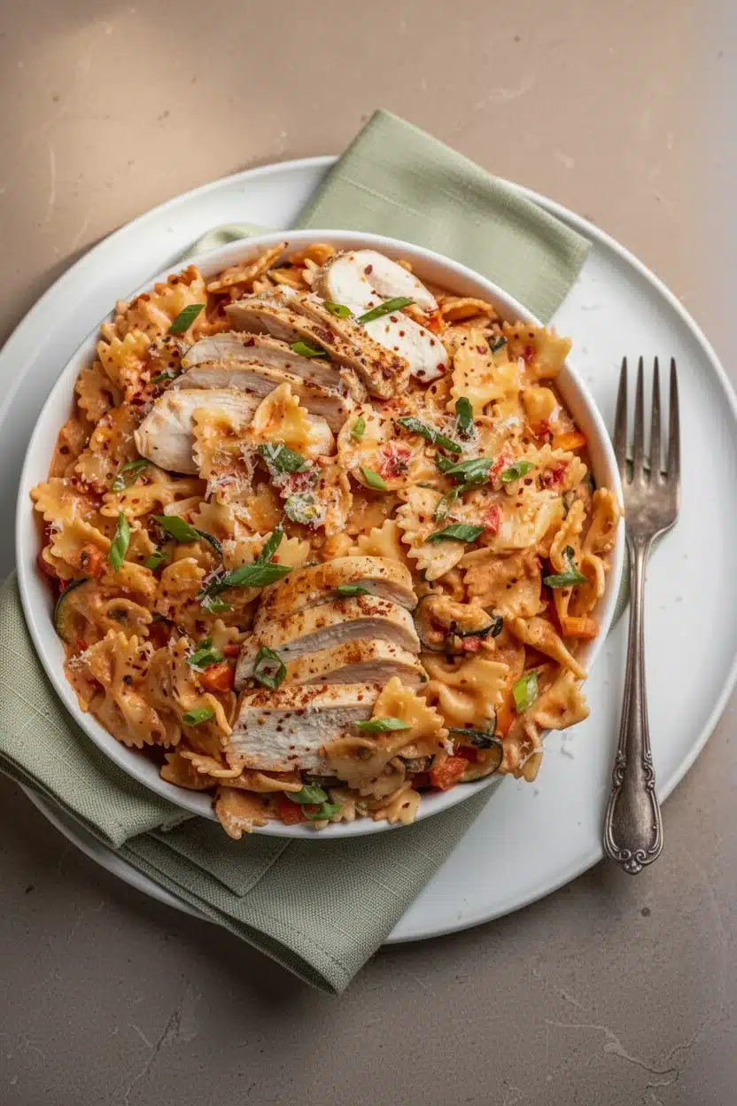 Spicy Chicken Pasta with Summer Veggies: A Delicious Delight