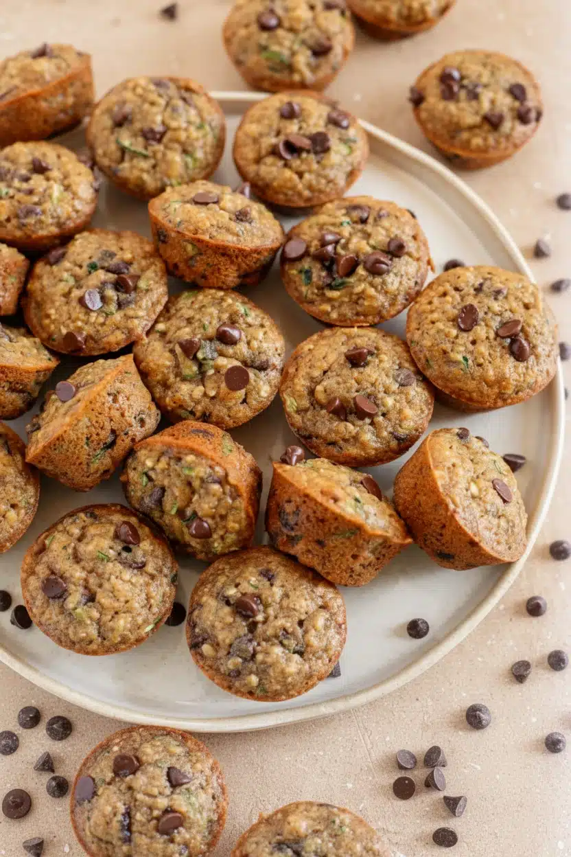 Delicious Whole Wheat Banana Zucchini Chocolate Chip Muffins