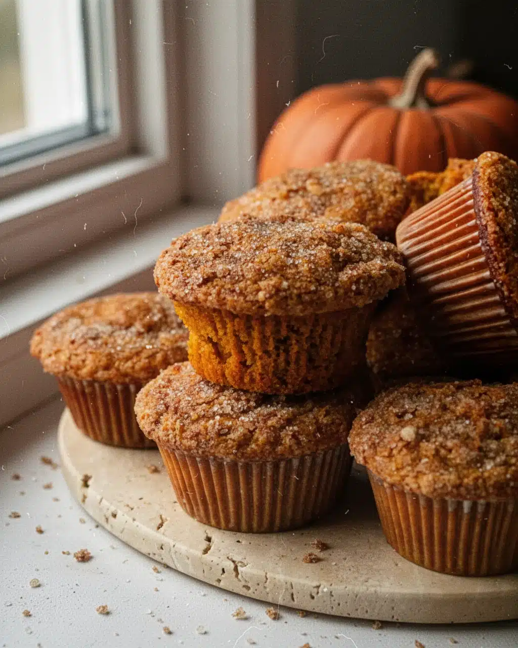 Banana Pumpkin Muffins with Cinnamon Sugar Topping Delicious banana and pumpkin muffins with cinnamon sugar topping