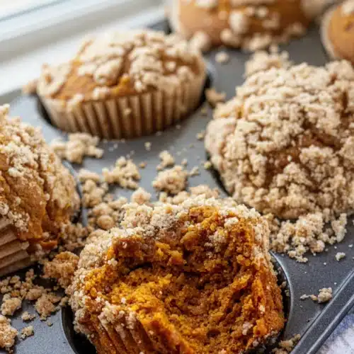 Best GF Pumpkin Muffins: Cozy and Delicious! 1 Best GF pumpkin muffins with streusel topping in muffin tin