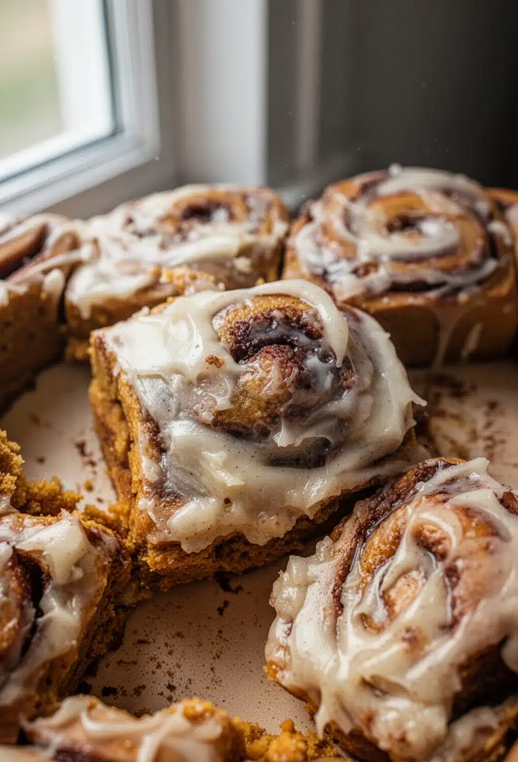 Brown Butter Pumpkin Cinnamon Rolls with Creamy Icing Brown butter pumpkin cinnamon rolls with creamy icing, warm and fluffy