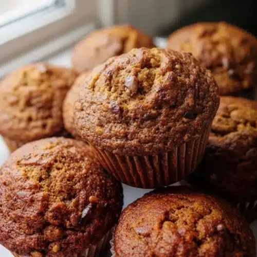 Cake Mix Pumpkin Muffins: Easy and Delicious! 1 Golden-brown cake mix pumpkin muffins with visible spices and moist texture