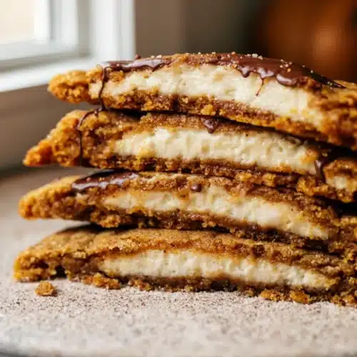 Fall Gourmet Cookies: Indulgent Pumpkin Cheesecake Delights 1 Fall gourmet cookies with creamy cheesecake filling and cinnamon sugar coating