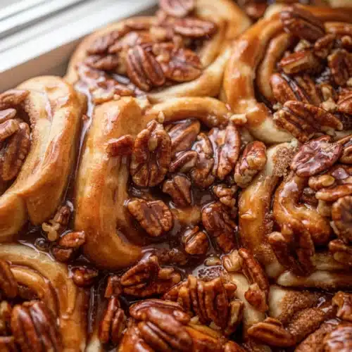 Delicious Bakery Dishes: Soft Cinnamon Buns with Pecan Topping 1 Soft cinnamon buns with gooey pecan topping, bakery dishes